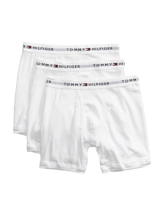 Tommy Hilfiger Mens Cotton Classic Multipack Boxer Briefs, White, Medium US