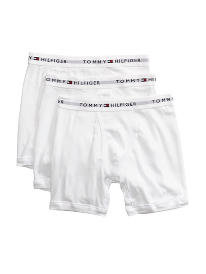 Tommy Hilfiger Mens Cotton Classic Multipack Boxer Briefs, White, Medium US