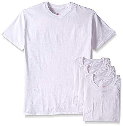 Hanes Men's 5Pack Crew Neck Tagless White Undershirts Crewneck T-Shirts, 2XL