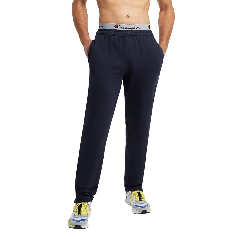 Champion Men's Sweatpants, Powerblend, Fleece, Open-Bottom Sweatpants, Small