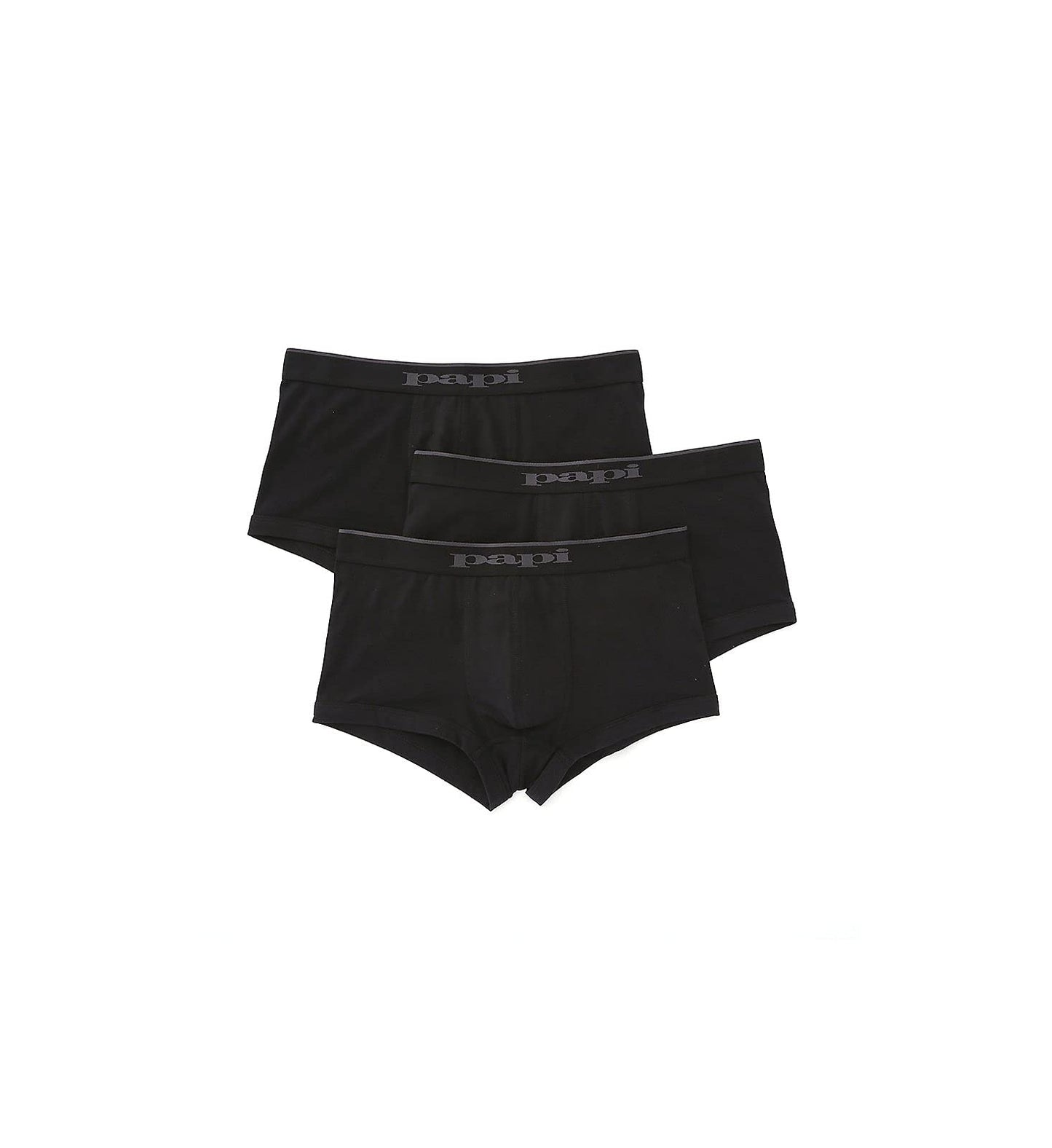 papi Stylish Brazilian Solid and Print Trunks (3-Pack of Men's Underwear), Black/Cobalt/Blue, Medium