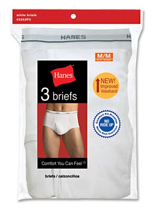 Hanes Men's White Briefs 3 Pack_White_M