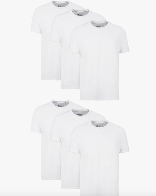 Hanes Men's Undershirts, Odor Control, Moisture-Wicking Tee Shirts, White - 6 Pack, 3X-Large