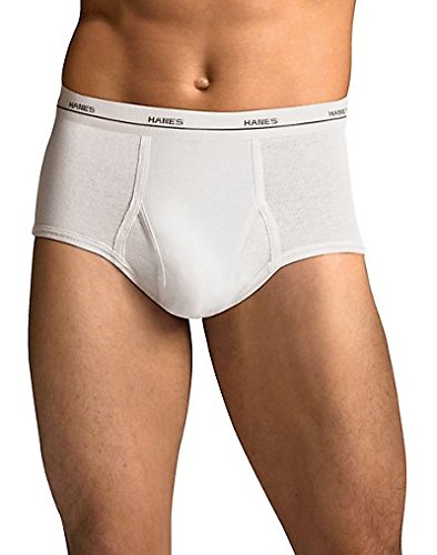 Hanes Men's White Briefs 3 Pack, L-White