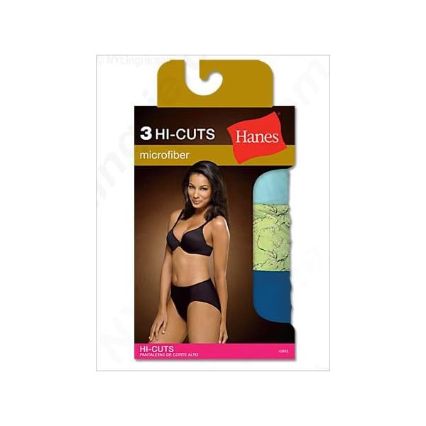 Hanes Women's Body Creations Microfiber Hi-Cut Panties 3 Pack Size 10 Assorted