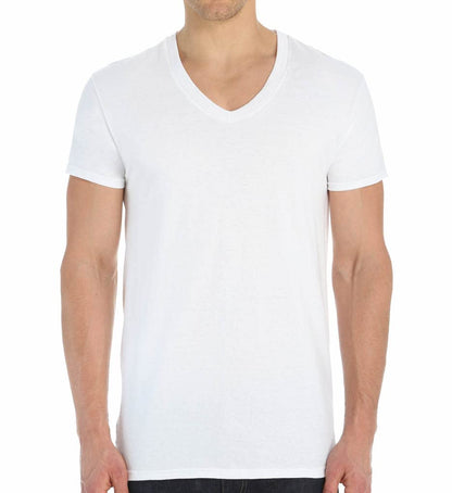 Fruit of the Loom Men's V-Neck T-Shirt, White, X-Large(Pack of 3)