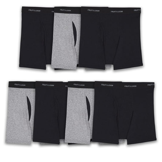 Fruit Of The Loom Boys Coolzone Fly Boxer Briefs Black And Gray