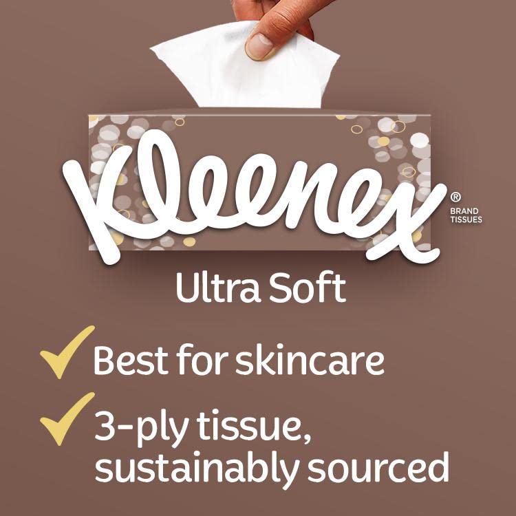 Kleenex Ultra Soft Facial Tissues in Handy Pocket Packs - 80 Travel Pocket Packs - Our Softest Tissue - Supremely Soft And Silky Tissues Designed With Luxury In Mind