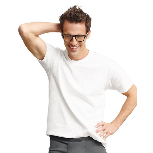 Hanes Men's 6Pack Crew Neck Tagless White Undershirts Crewneck T-Shirts, 4XL