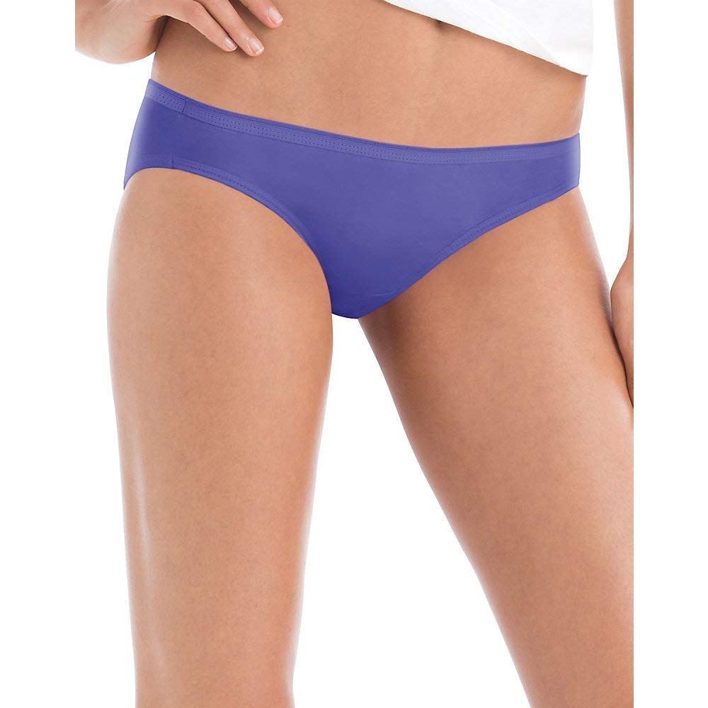 Hanes Women's Bikini Panties Pack, Moisture-Wicking Cotton Bikini Underwear for Women 6-Pack (Colors May Vary)