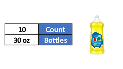 JOY Ultra Dishwashing Liquid, Lemon Scent, 10 Count, 30 Ounce Bottles