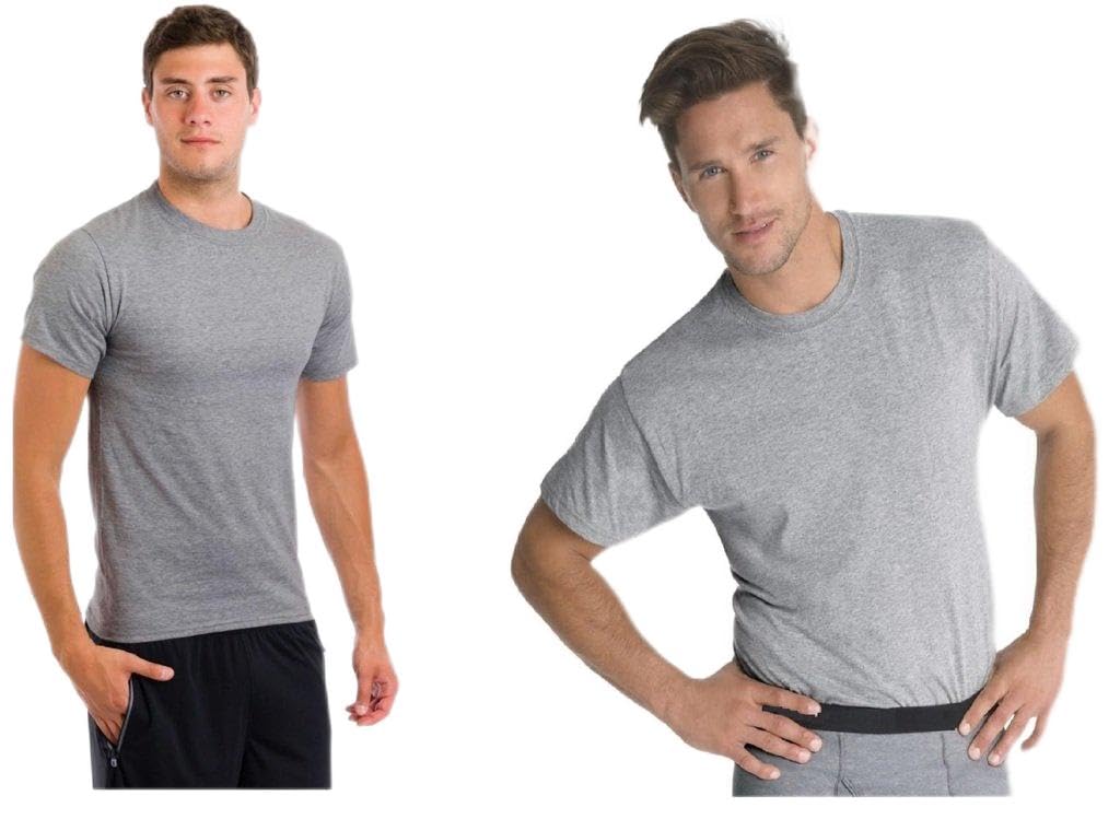 Fruit of the Loom Mens 1Pack Grey Crew-Neck Undershirts Cotton T-Shirts, XL