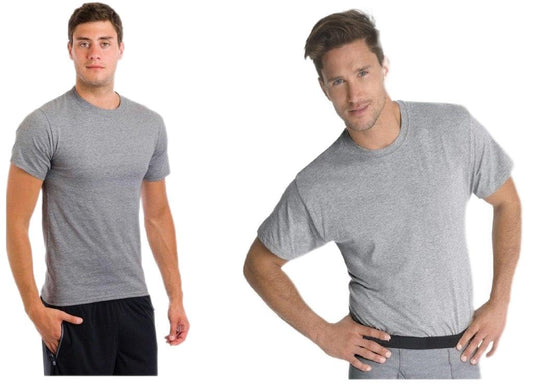 Fruit of the Loom Mens 1Pack Grey Crew-Neck Undershirts Cotton T-Shirts, XL
