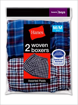 Hanes Boys' Red Label Tartan Boxer - Assorted Plaid - XLarge