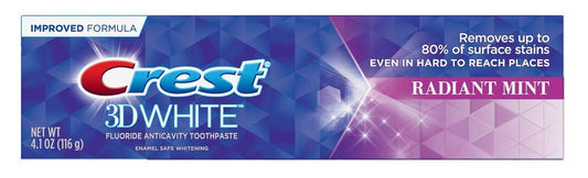 Crest Toothpaste 4.1 Ounce 3D White Radiant Mint (Pack of 2)