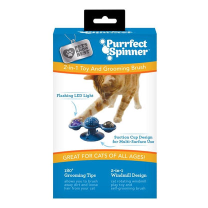PURRFECT SPINNER Windmill Toy and Grooming Brush 1 pk