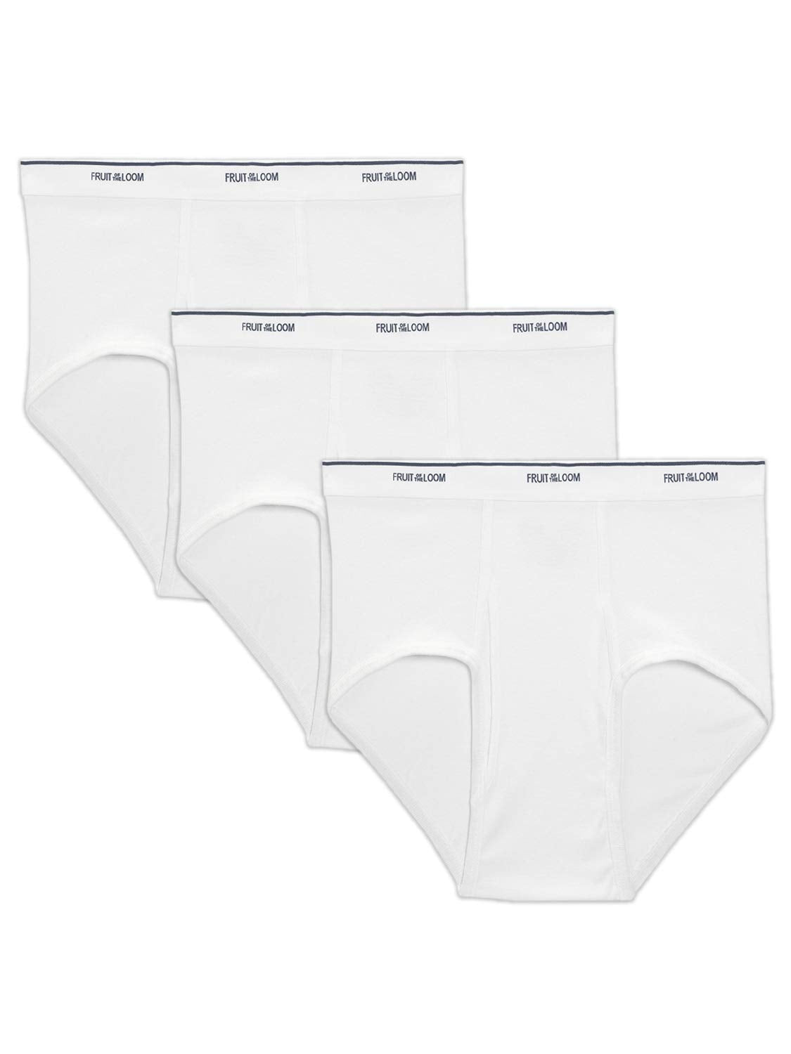Fruit of the Loom Men's Big Size Man White Briefs - 3 Pack, White, 3XLarge