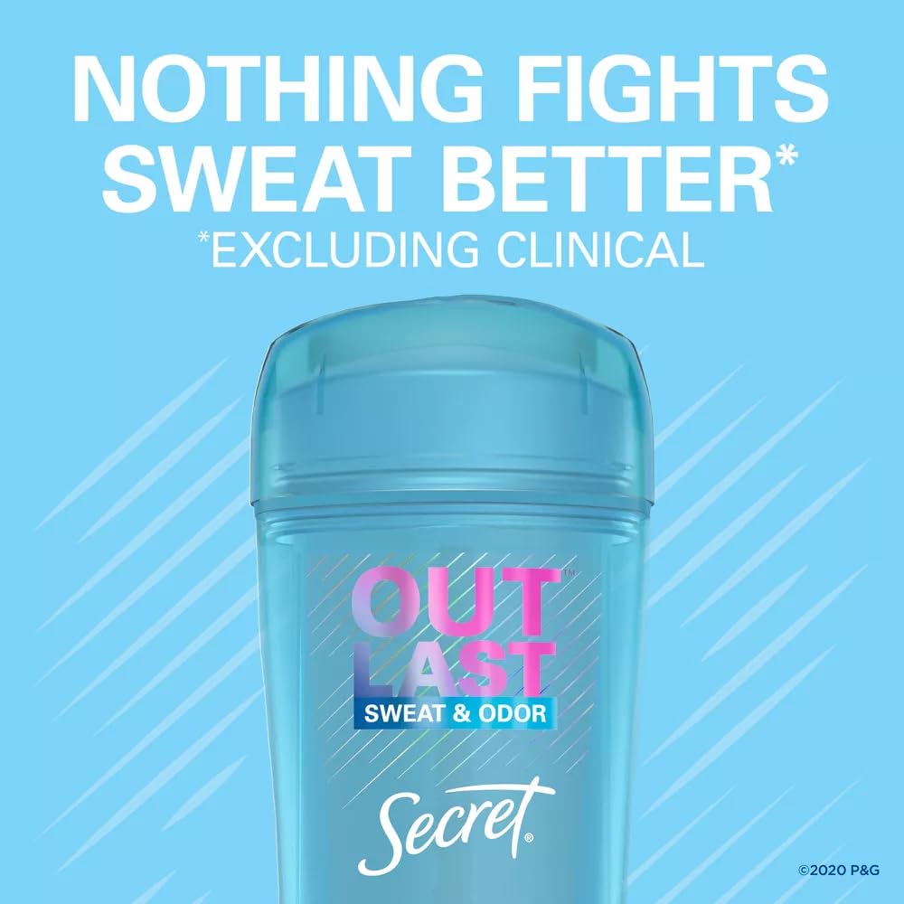 Secret Outlast Outlast XTEND Clear Gel Antiperspirant & Deodorant, Unscented, 2.6 Oz (2 Pack)