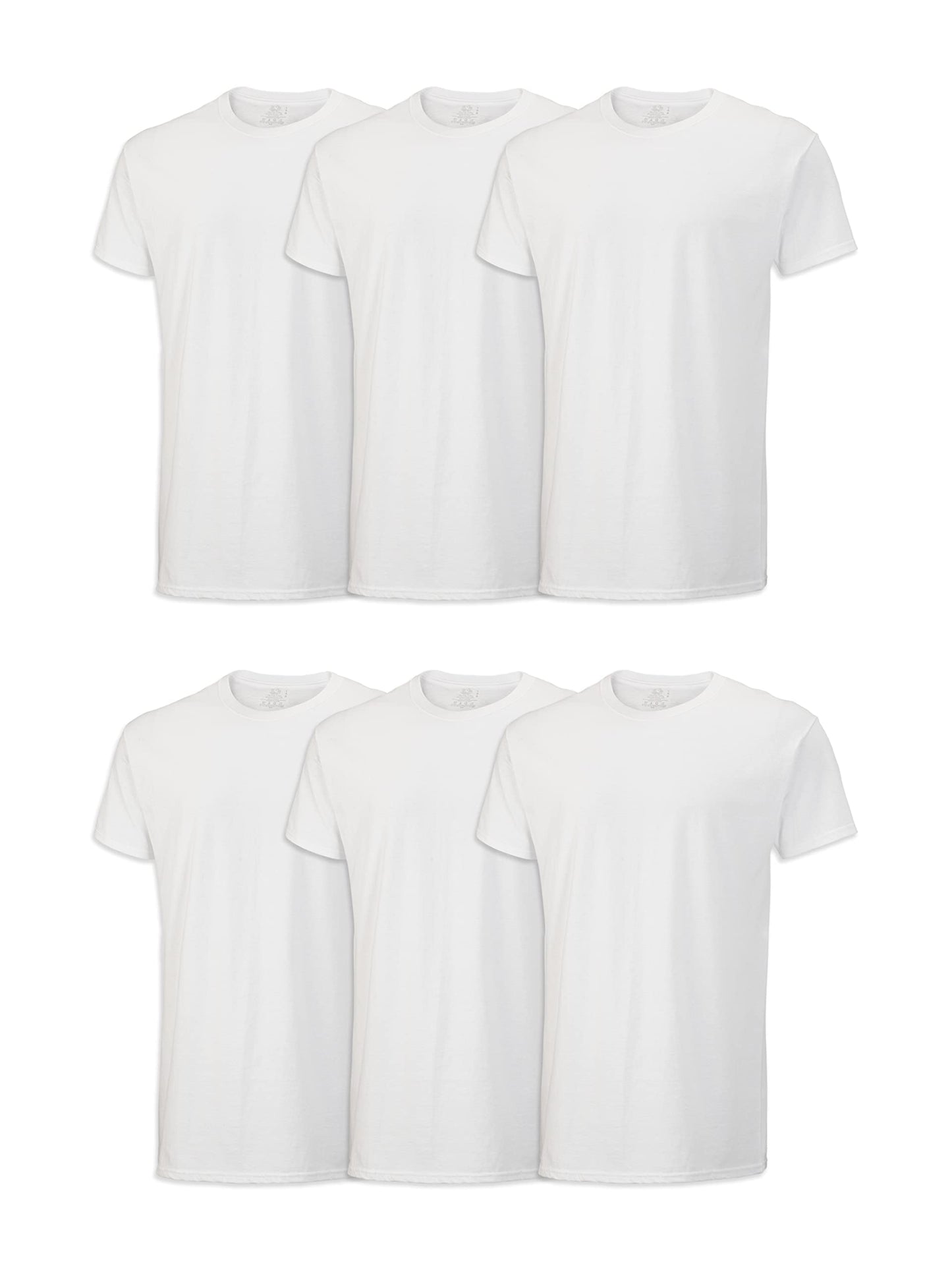 Fruit of the Loom Men's Eversoft Cotton Stay Tucked Crew T-Shirt, Regular-6 Pack Black/Grey, x_l