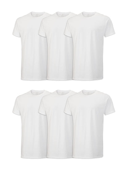 Fruit of the Loom Men's Eversoft Cotton Stay Tucked Crew T-Shirt, Regular-6 Pack Black/Grey, x_l