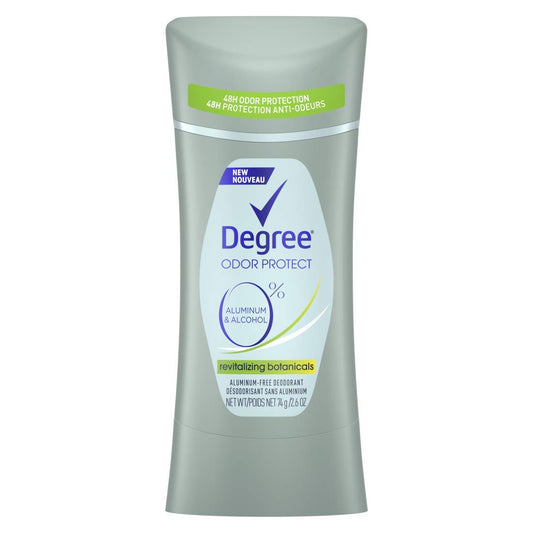 Degree 0% Aluminum Free Deodorant 48H Odor Protection Revitalizing Botanicals Deodorant for Women 2.6 oz