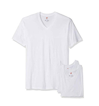 Hanes Tall Men's 3-Pack V-Neck T-Shirt with X-Temp Technology White