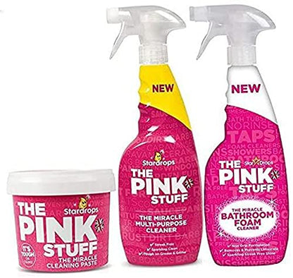 - The Pink Stuff - The Miracle Cleaning Paste, Multi-Purpose Spray, And Bathroom Foam 3-Pack Bundle (1 Cleaning Paste, 1 Multi-Purpose Spray, 1 Bathroom Foam) Set 6 Piece