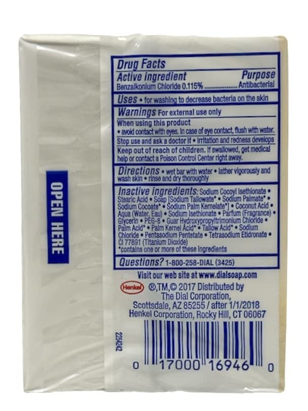 Dial Complete Beauty Bar Soap - 2 in 1 Moisturizing & Antibacterial - Manuka Honey - 3 Count 3.2 OZ Beauty Bars Per Package - Pack of 2 Packages