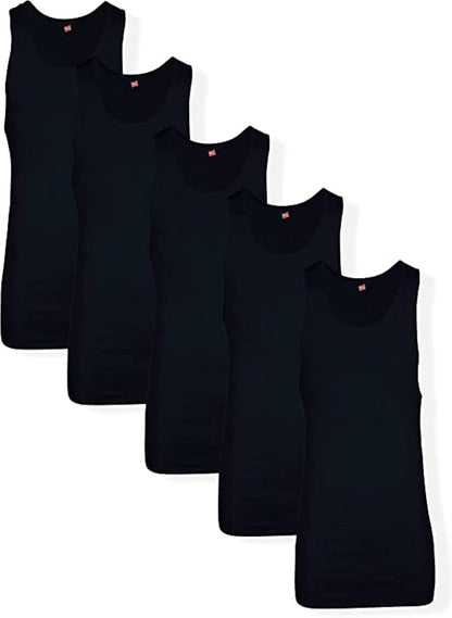 Hanes Men’s Tall 100% Cotton Tank Tops, Undershirts, Tagless and Sleeveless, 6X-Large Tall, Gray - 3 Pack