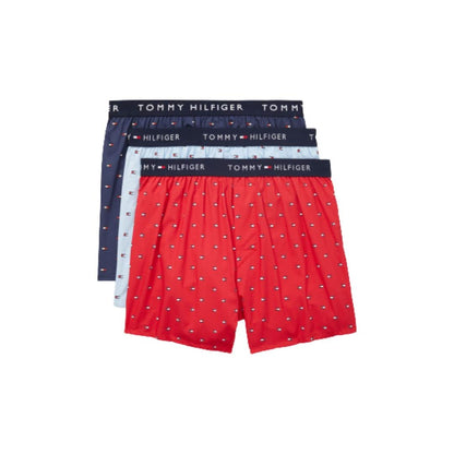 Tommy Hilfiger Men's Cotton Classics Slim Woven Boxer 3-Pack, Medium RED