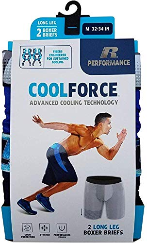 Russell Performance mens CoolForce Boxer Briefs Long Leg (X-Large 40-42 in)