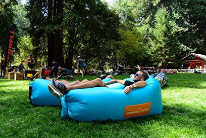 CHILLBO SHWAGGINS Inflatable Furniture & Inflatable Couch Inflatable Lounger & Inflatable Chairs - top Beach Chair, Lounger & Festival Accessories - for Camping and Music Festivals!