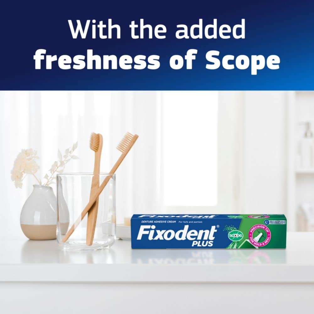 Fixodent Control Denture Adhesive Cream Plus Scope Flavor, 2 Oz (Pack of 4)