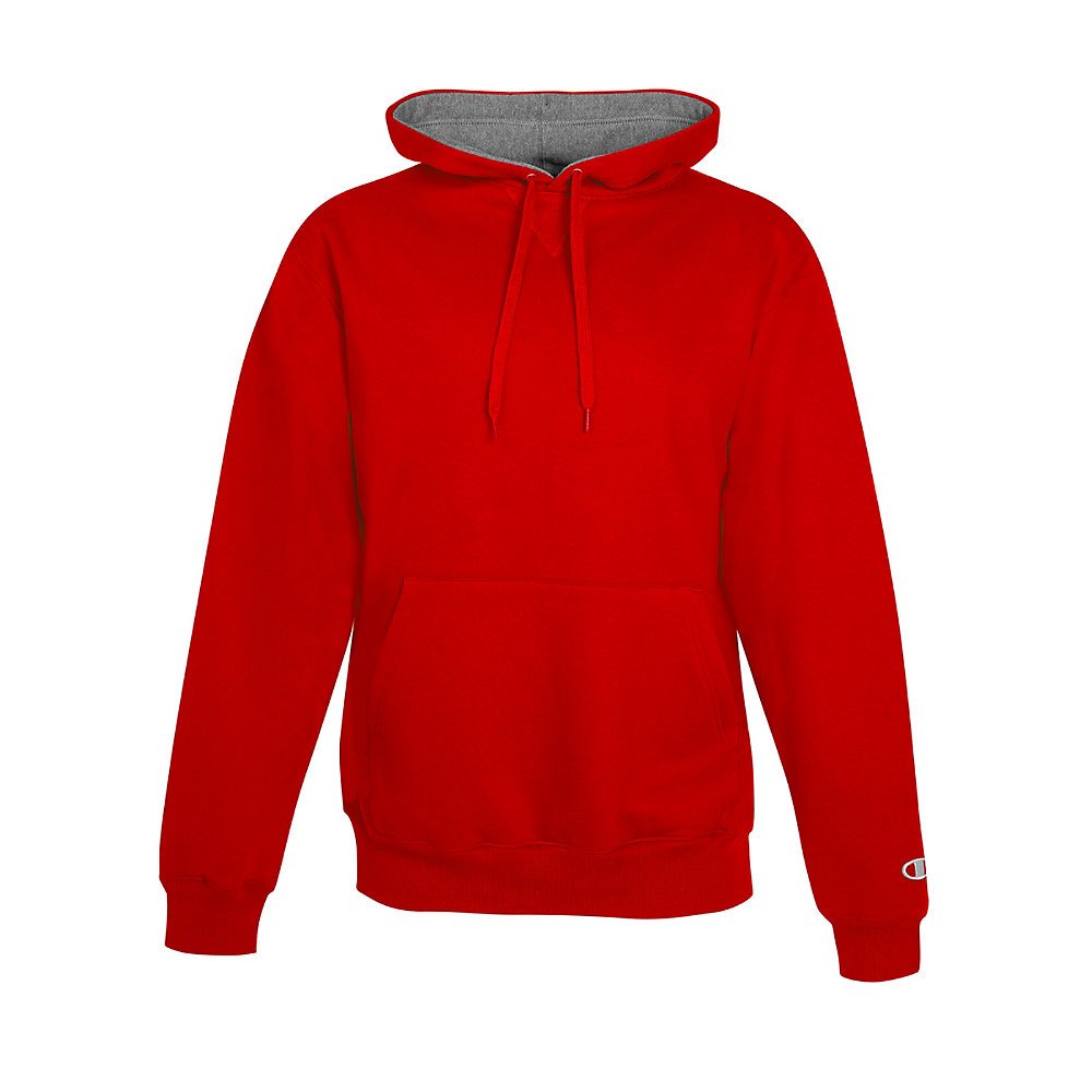 Champion Max Front Pouch Pocket Athletic Fit Pullover Hoodie, scarlet/black, X-Large