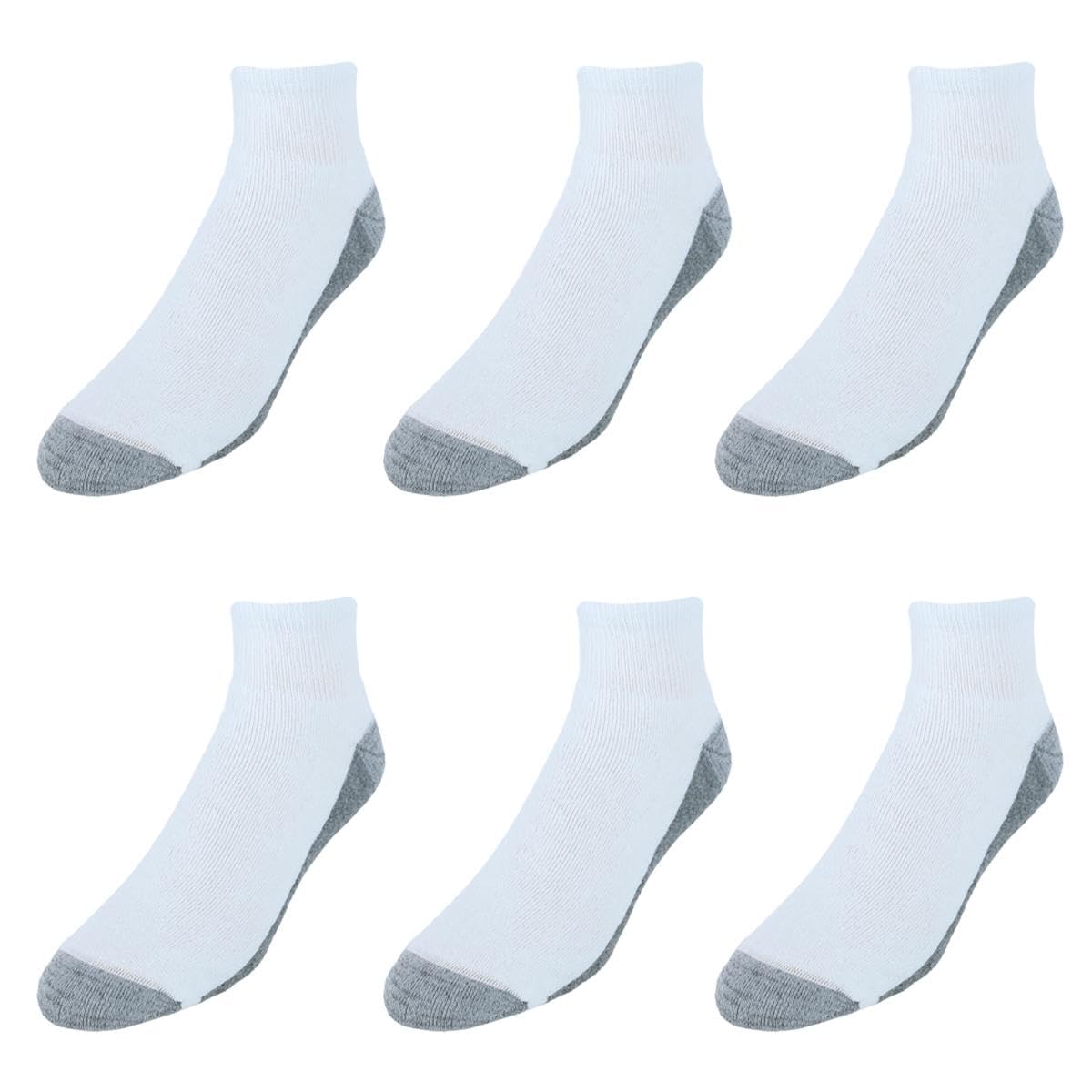 Hanes mens Hanes Men's Socks, 6-pair Pack Max Cushion Ankle, White/Grey Foot Bottom, 6 12 US