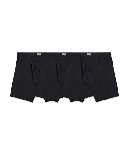 Fruit of the Loom Mens Crafted Comfort Fabric Covered Waistband Boxer Briefs 3 P Assorted