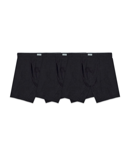 Fruit of the Loom Mens Crafted Comfort Fabric Covered Waistband Boxer Briefs 3 P Assorted