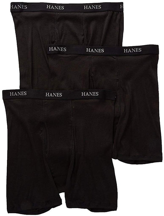 Hanes Men's Big Boxer Brief (Pack of 3) Black, 2X-Large (Pack of 3)