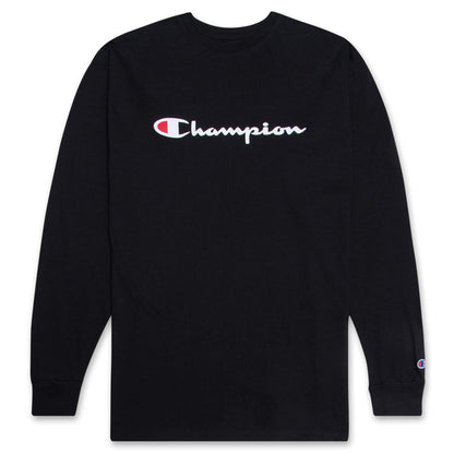 Champion Men's Athletic Men's Classic Jersey Long Sleeve Script T-Shirt, Navy, 2X Large