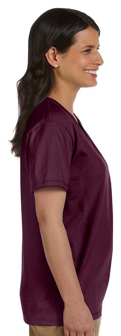 Hanes Relaxed Fit Women's ComfortSoft® V-neck T-Shirt Size:Medium Color:Deep Red