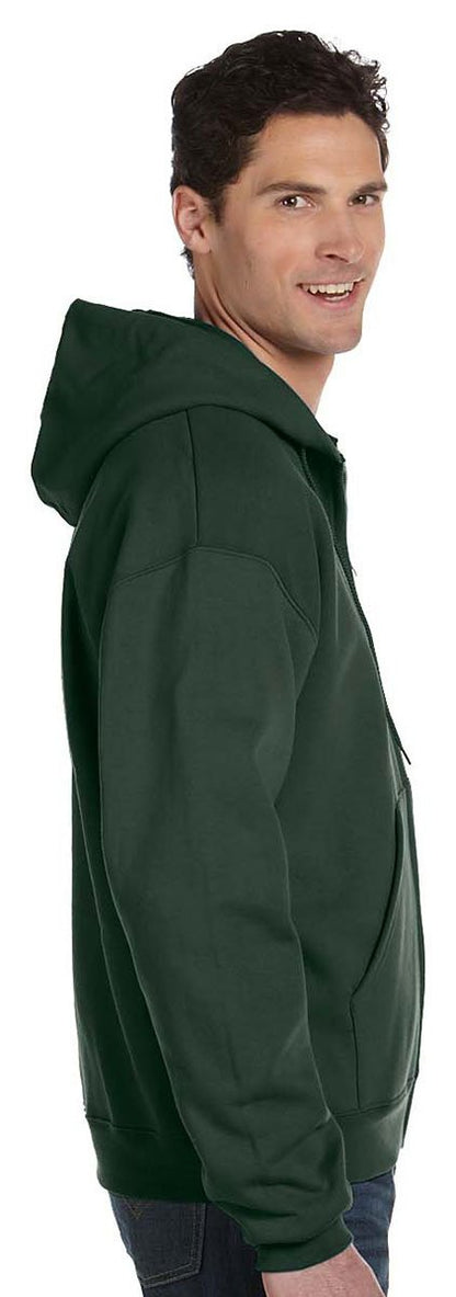 Champion Adult 50/50 Full-Zip Hooded Sweatshirt, Ash, Large