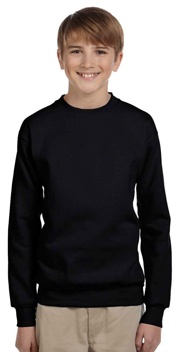 Hanes Black Long Sleeve Youth Sweatshirt