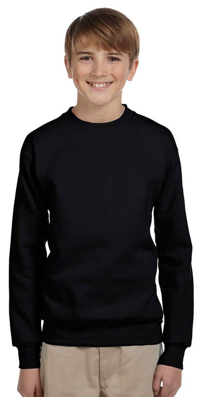 Hanes Black Long Sleeve Youth Sweatshirt