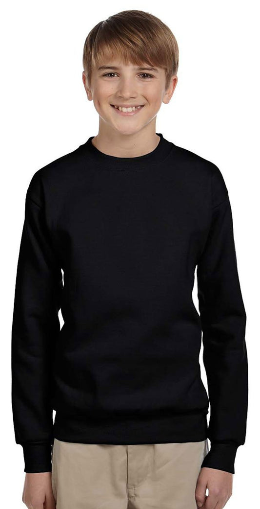 Hanes Black Long Sleeve Youth Sweatshirt