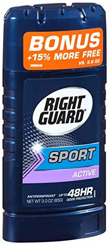 Right Guard Sport Active 48 HR Odor Protection Anti-Perspirant Deodorant, 2.6 oz (Pack of 6)