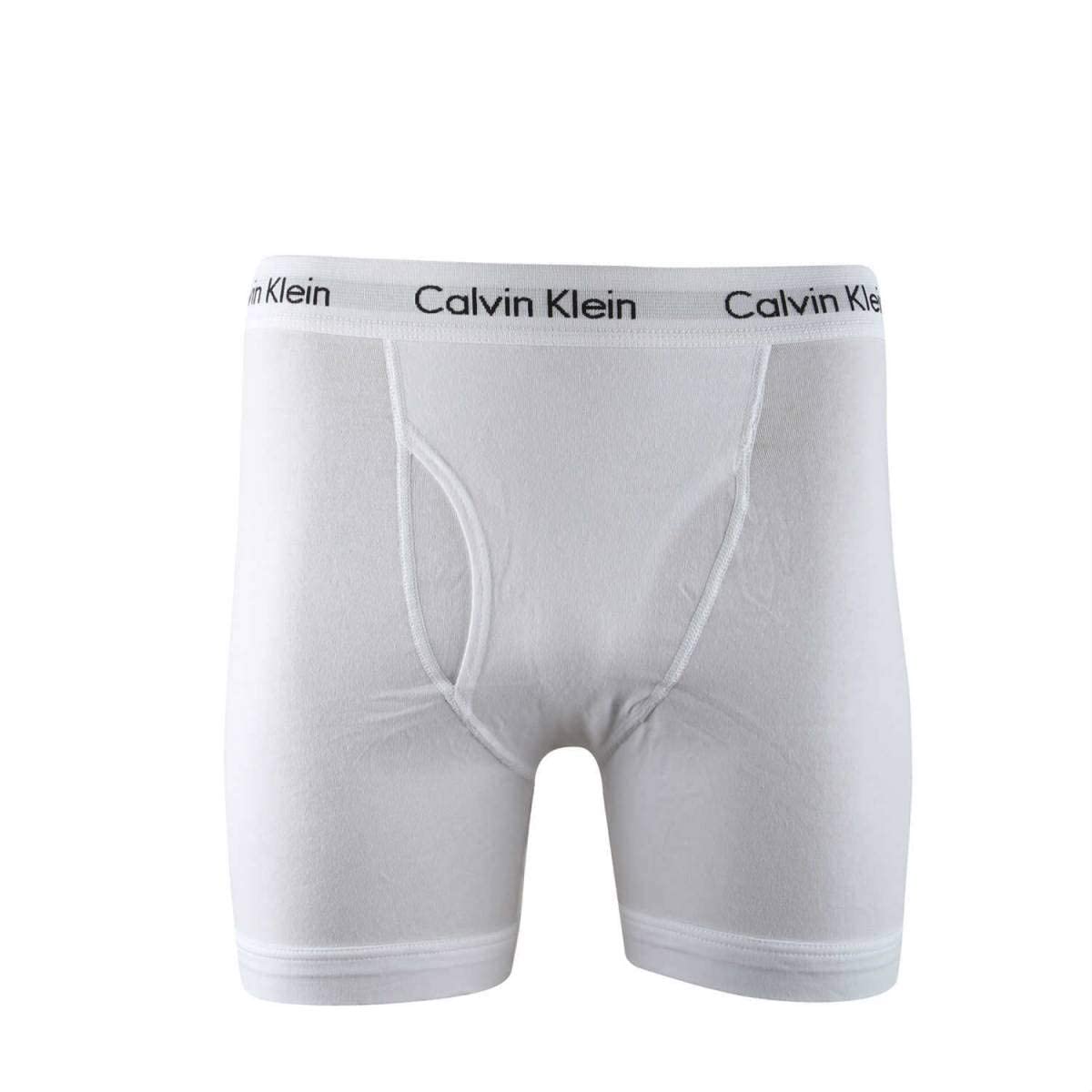 Calvin Klein Men's Underwear 3 Pack Cotton Stretch Boxer Briefs, White, X-Large