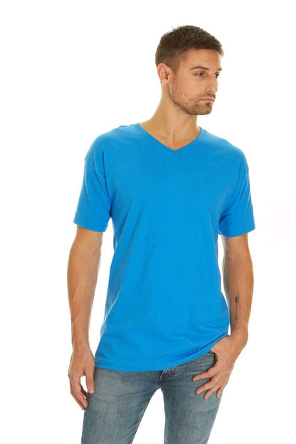 5 Pack Variety of Fruit of the Loom Men's V-Neck T-Shirt, Large