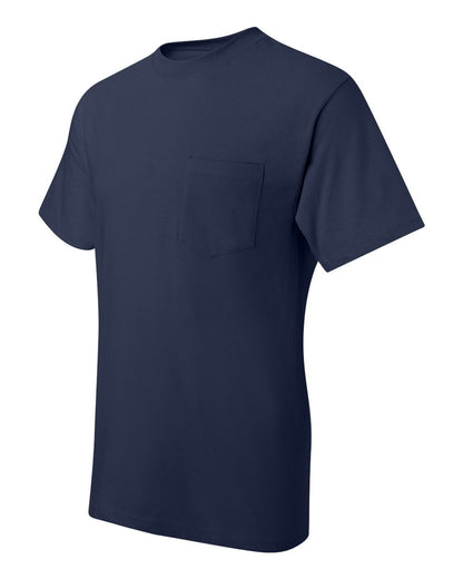 Men's 6.1 oz Hanes BEEFY-T T-Shirt w/Pocket NAVY SIZE 3X