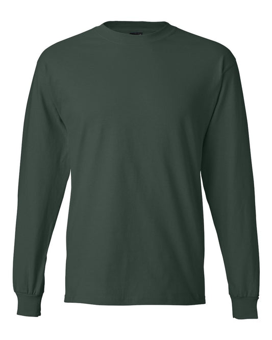 Hanes Long Sleeve Beefy-T T-Shirts (3X-Large, Deep Forest)