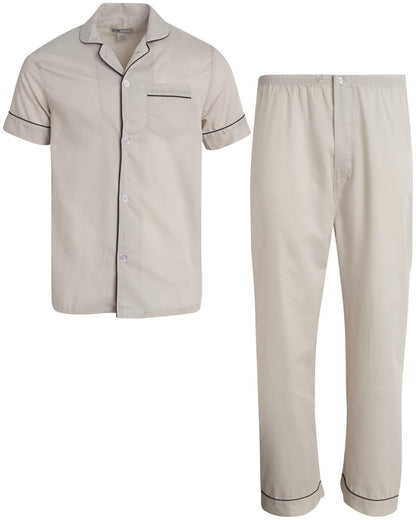 Ten West Apparel Men's 2-Piece Pajama Set with Short Sleeve Shirt and Long Pants, Size Small, Burgundy